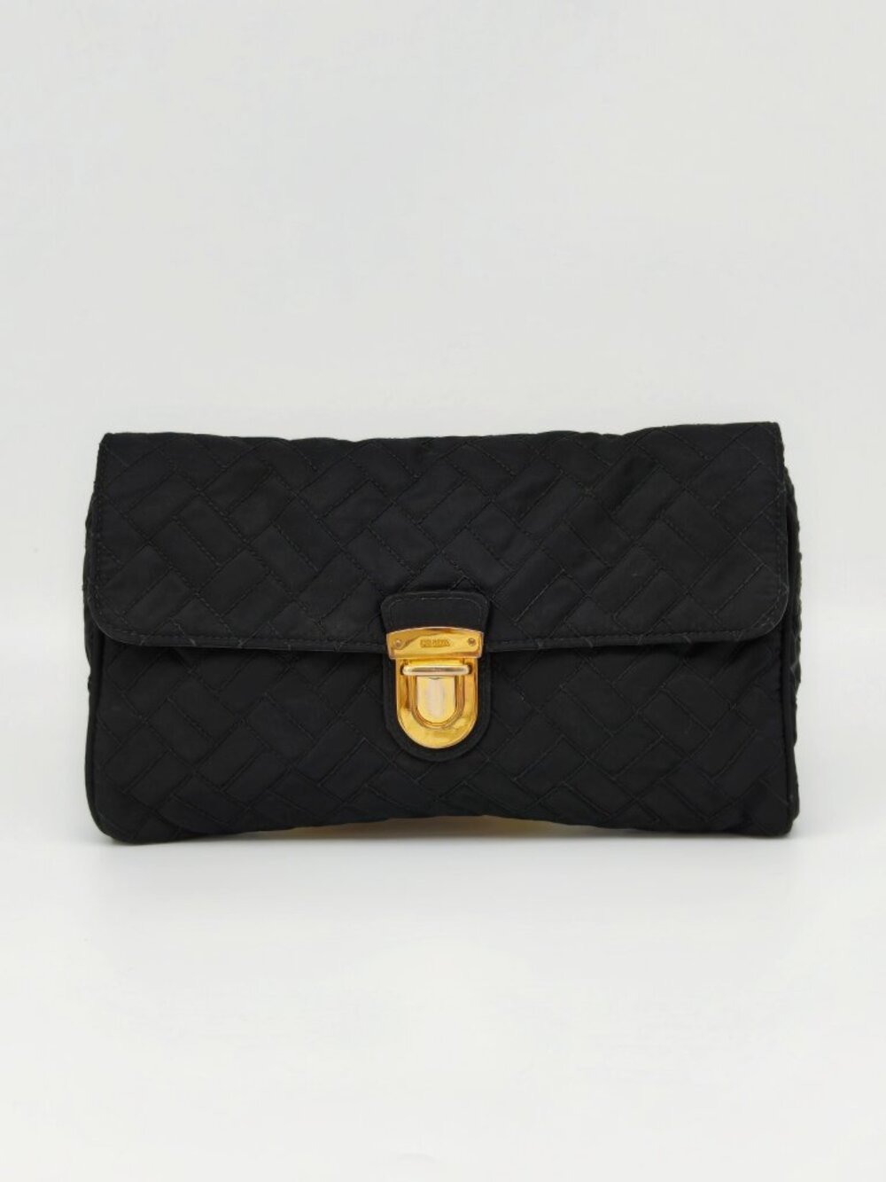 Prada Black Quilted Nylon Chain Shoulder Bag Gold Hardware Crossbody - Picture 7 of 17